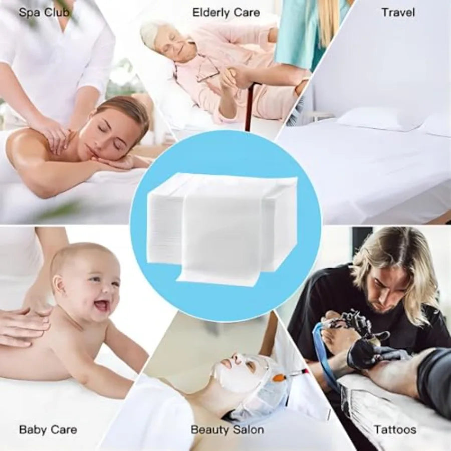 100Pcs Disposable Massage Table Sheets 31.5" x 71" n-Woven Fabric Bed Covers for Ultimate Hygiene and Comfort in Massage, Tatto