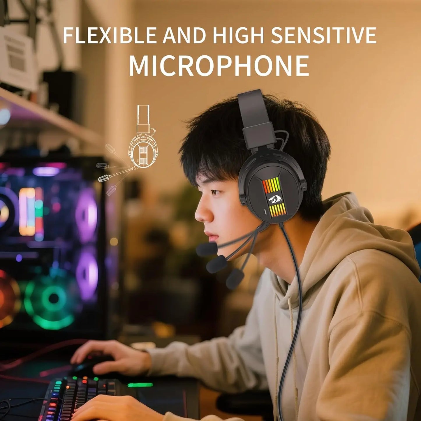 Redragon H375 Wired Gaming Headset 7.1 Surround Sound