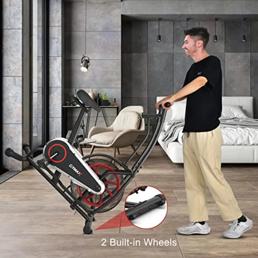 Air Resistance Upright Exercise Bike with LCD Monitor for Home
