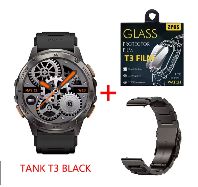 KOSPET TANK T3 Smart Watch For Men With Bluetooth Connectivity