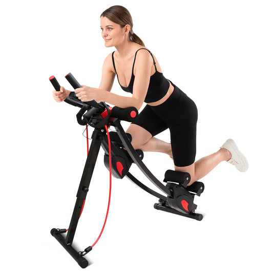 Abdominal Curling Exercise Machine Adjustable Dual Track Core Trainer Foldable