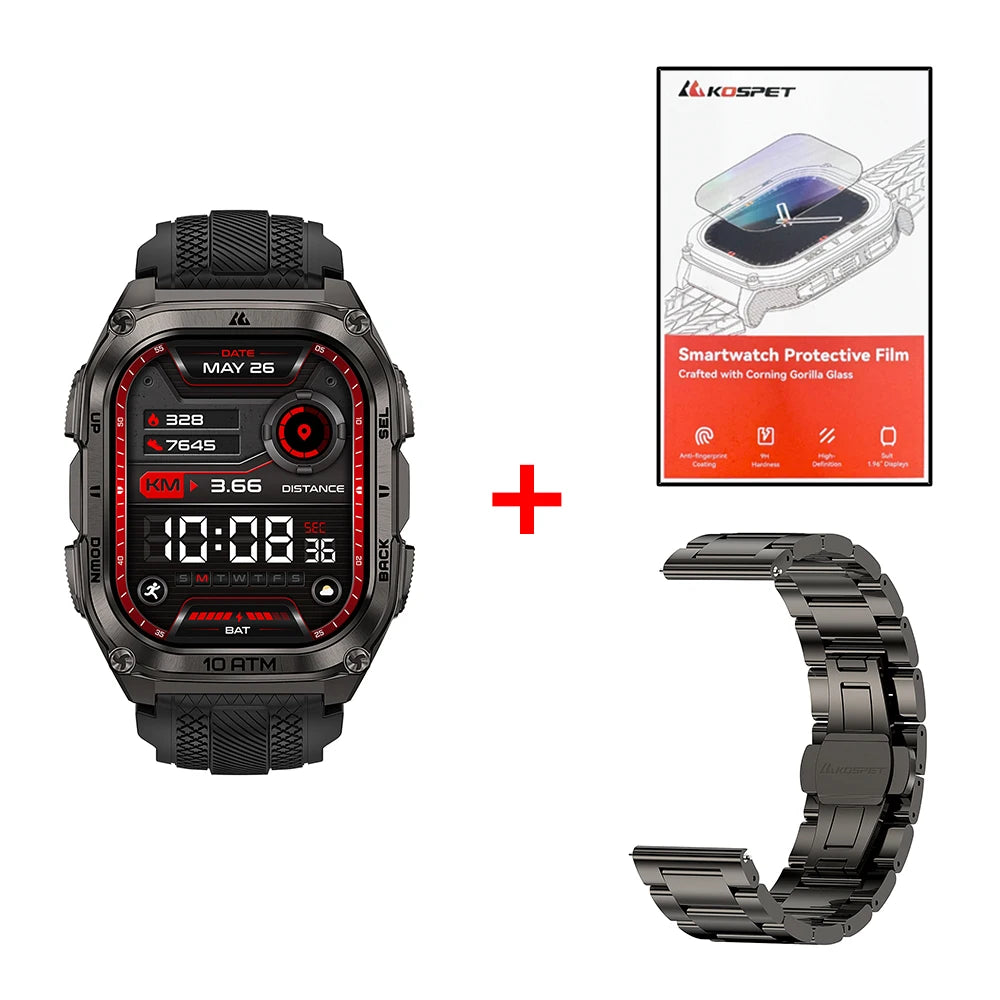 KOSPET Tank M4 Smartwatch Featuring GPS, 10ATM, 24 Hour Monitoring