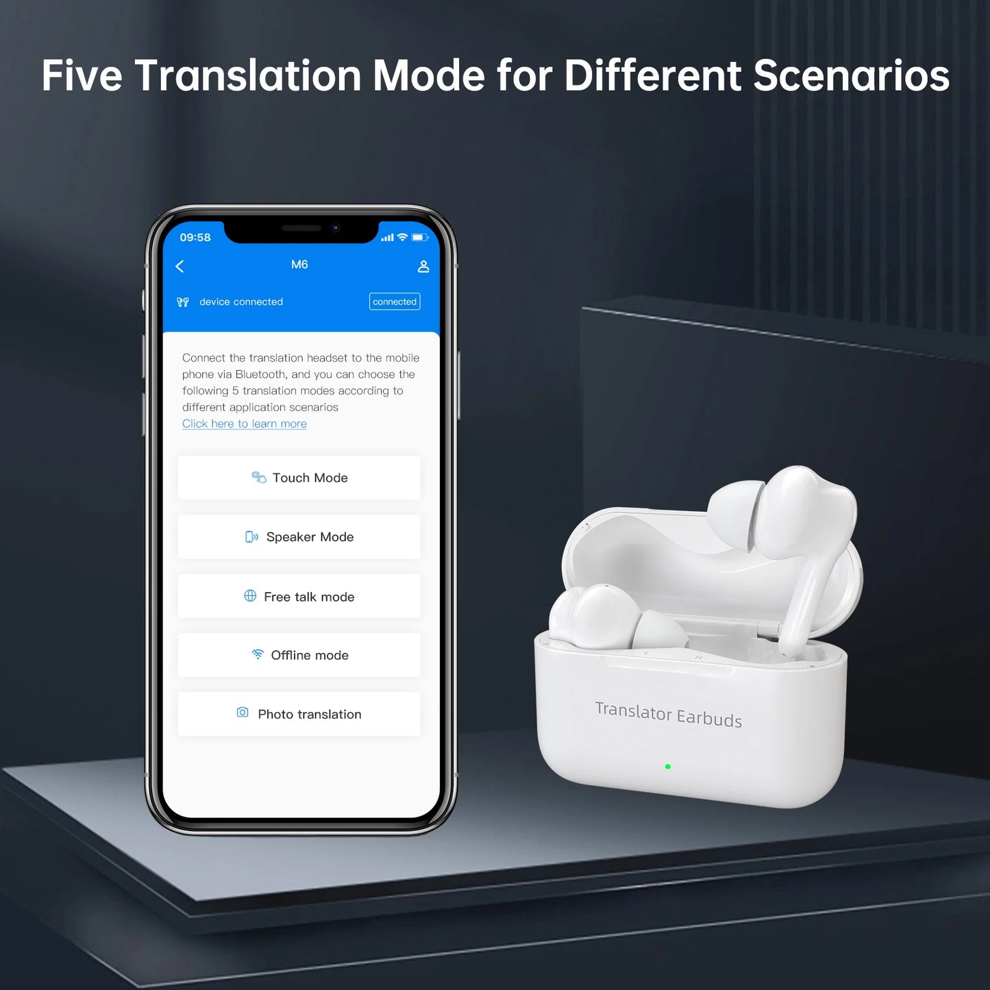 Wooask M6 Translator Earbuds 144 Languages