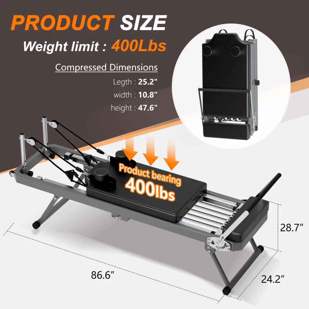 Pilates Reformer With Aerobic Rebounder For Strength Training At Home