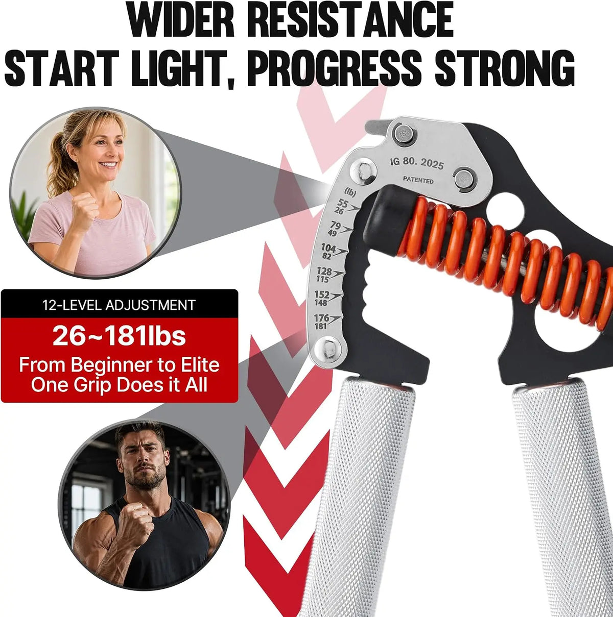 LISM Adjustable Hand Gripper for Grip Strength and Forearm Training