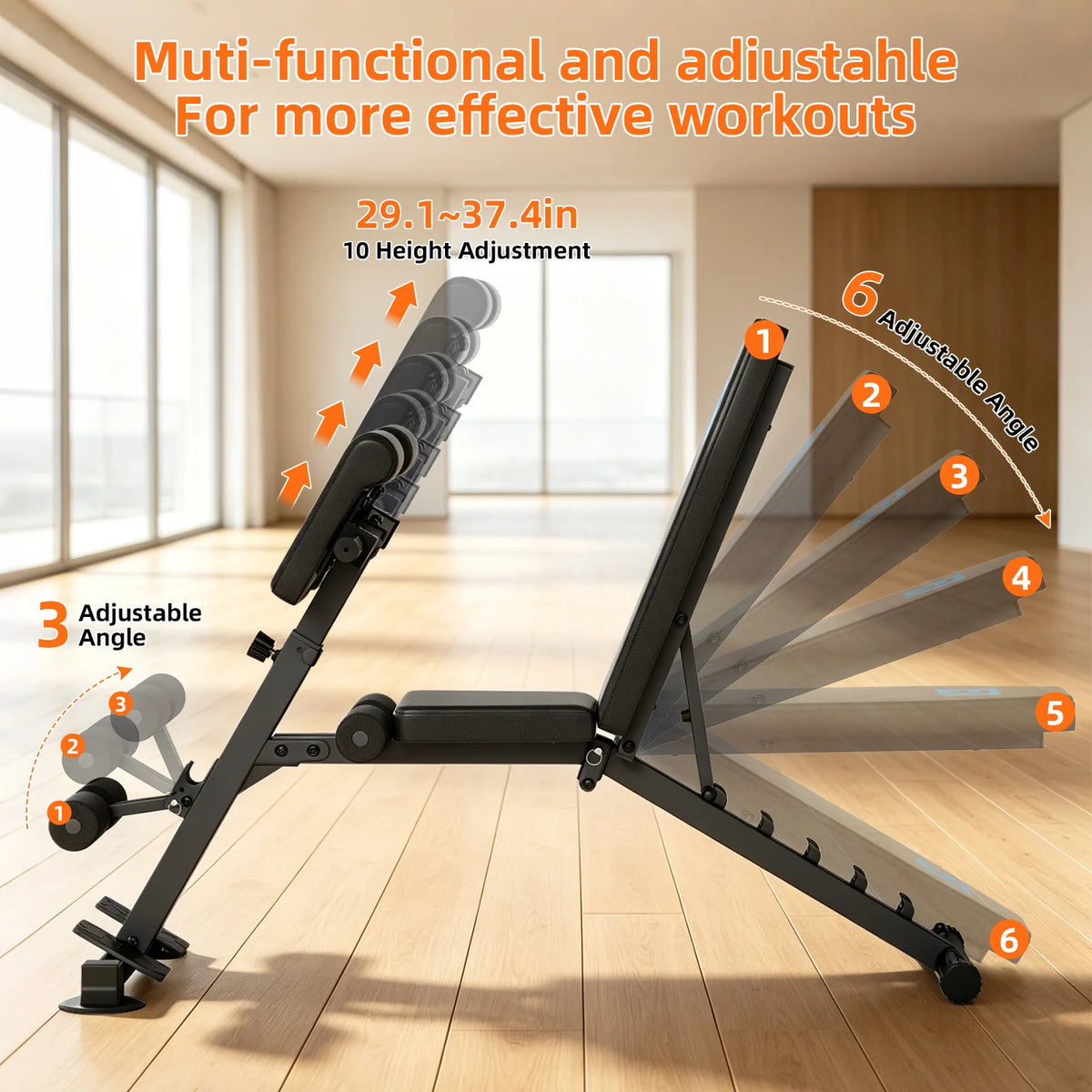 Adjustable Roman Chair Hyperextension Bench for Home Gym Strength Training