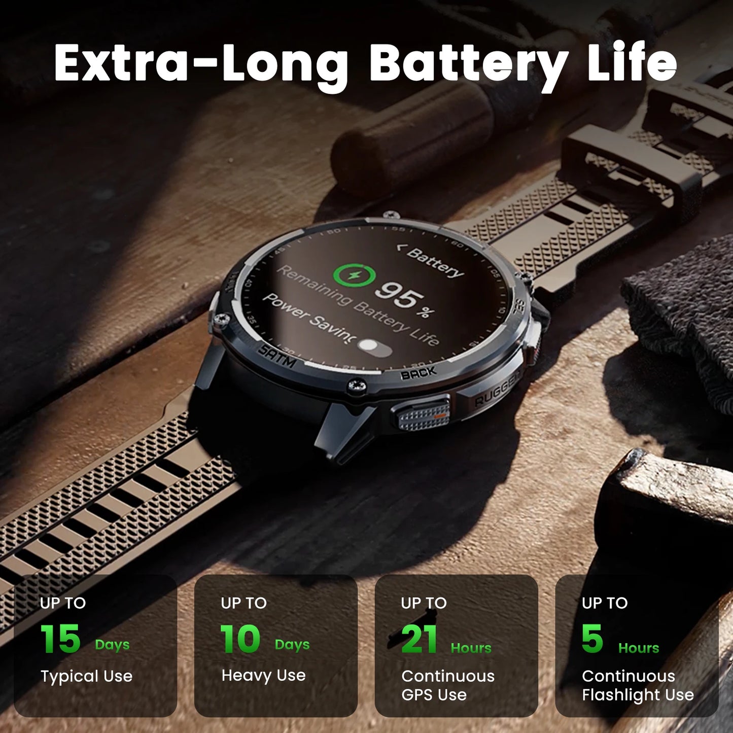 KOSPET Tank T4C Smartwatch Rugged Outdoor GPS Fitness Tracker