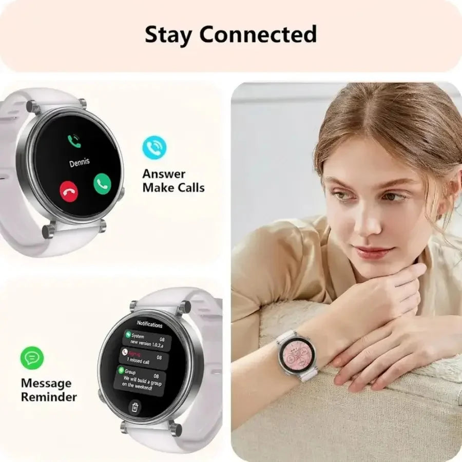 Smart Watch for Women, Fitness Tracker & Activity Tracker with Bluetooth Calls (Answer/Make), 1.8" HD/AMOLED Smartwatch for iOS/Android, 100+ Sport Modes, IP67 Waterproof, Heart Rate/SpO2/Sleep Monitor, 7 Bands