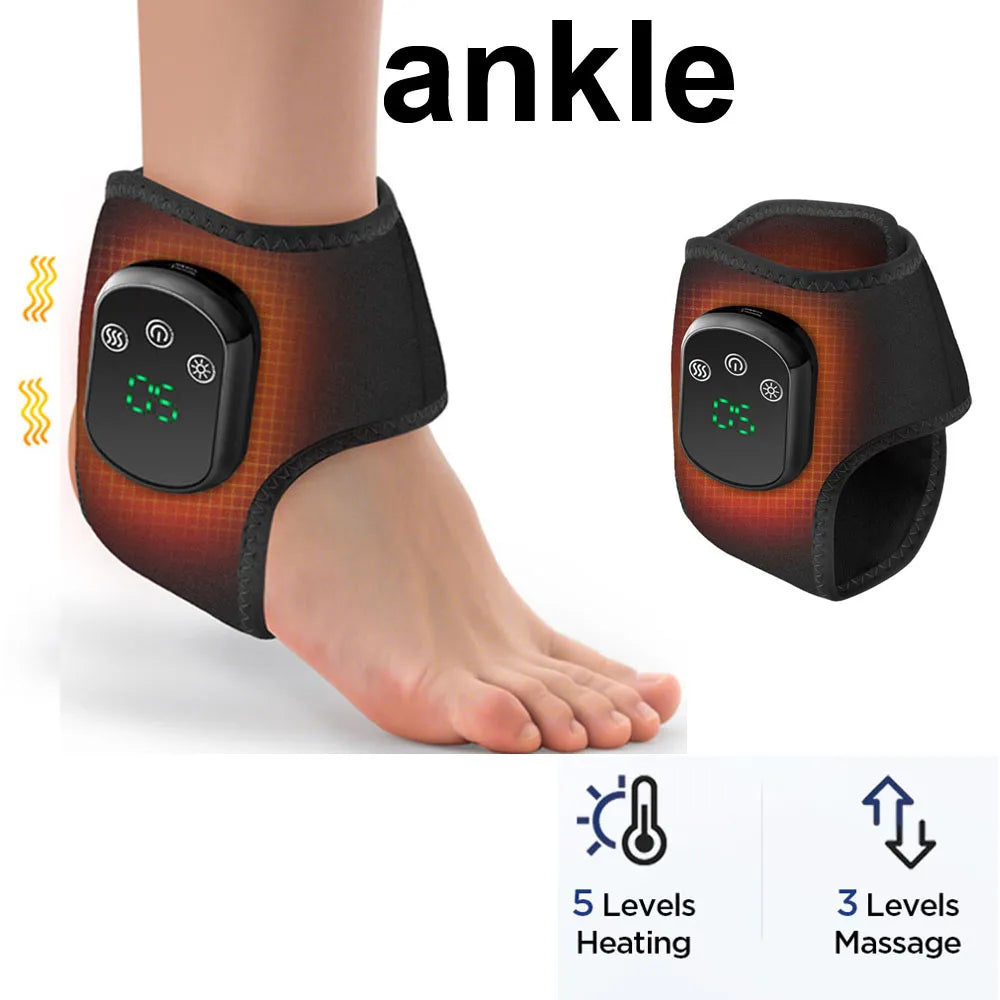 Heating Ankle Massage Belt Electric Hot Compress Vibration Massage Foot Ankle Guard Band Support Brace