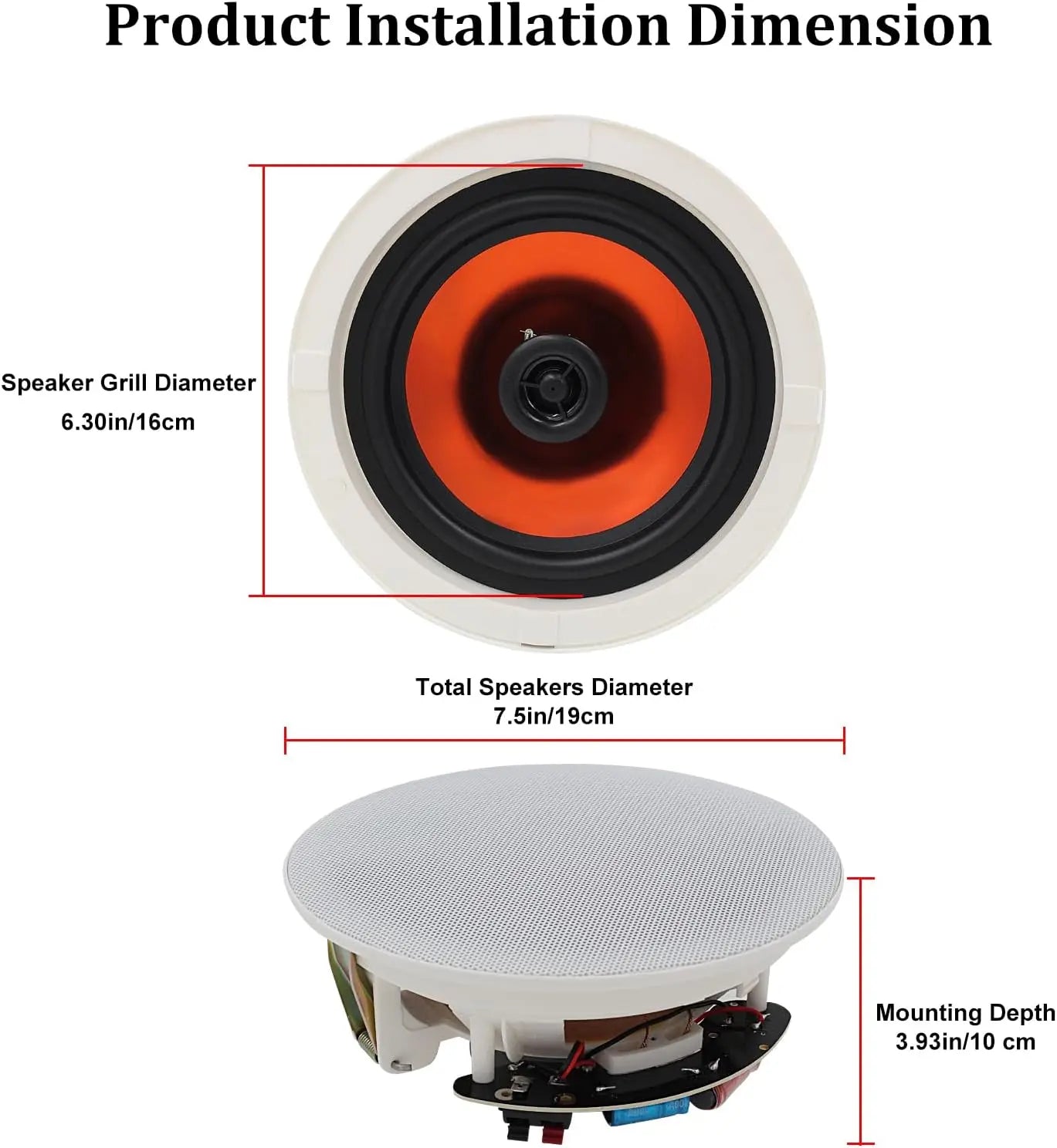 Herdio Ceiling Bluetooth Speaker System With Amplifier
