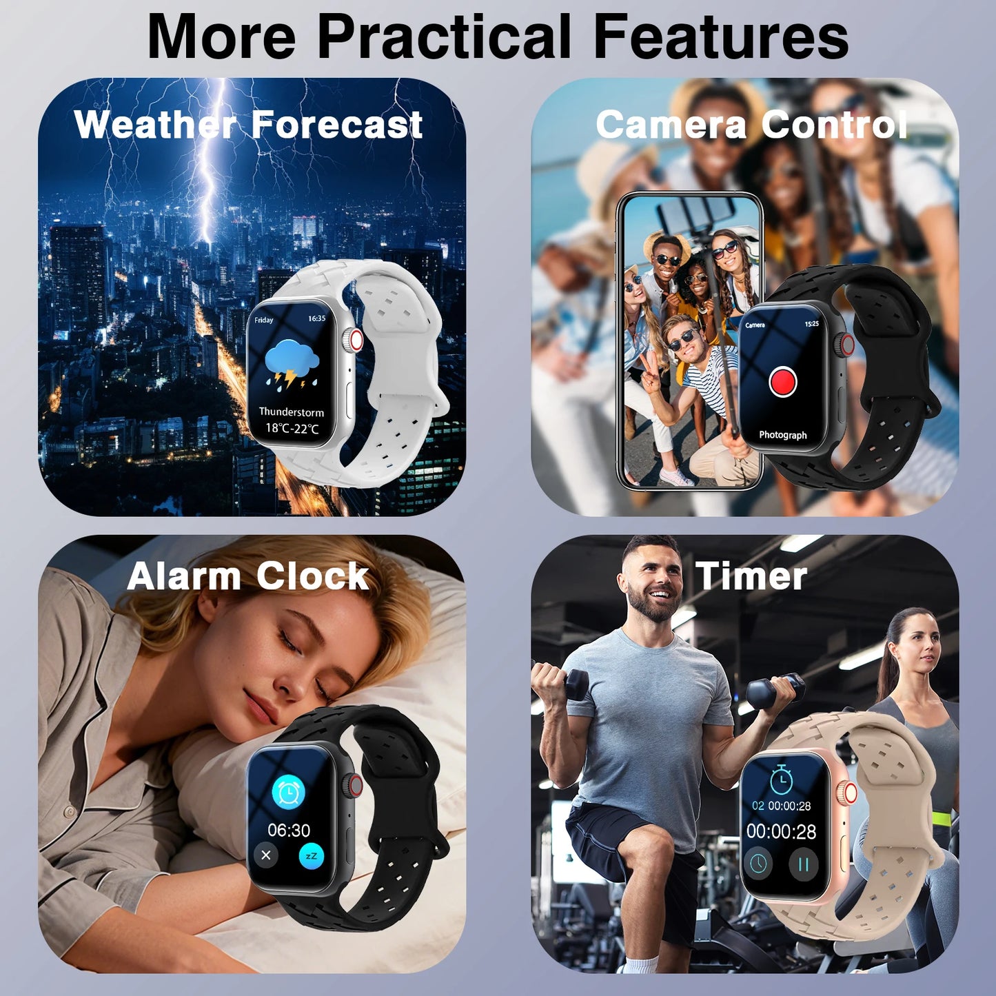New Smart Watch for Men & Women - Wireless Call Watch,Sedentary Reminder, Calculator, Alarm Clock, Multiple Sports Modes, High Appearance Level Sports Watch, Suitable for Casual Daily Wear,For Android and IPhone
