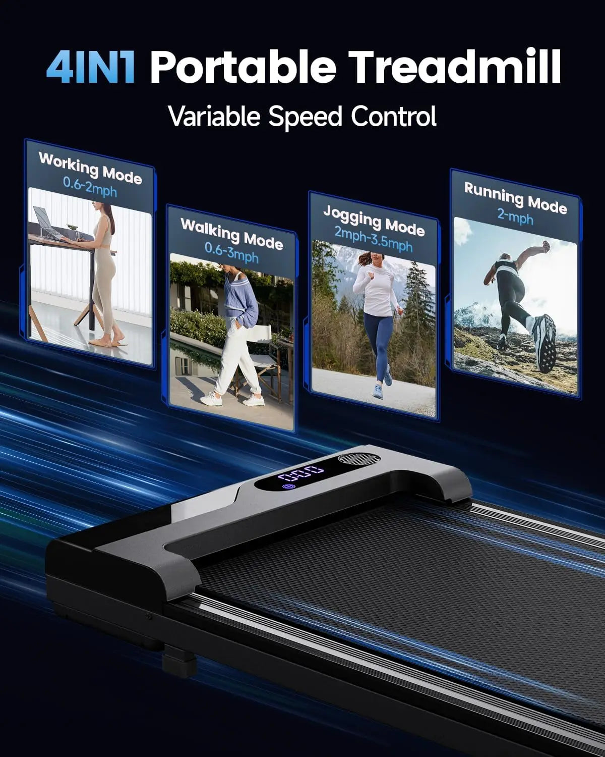 LISM Portable Under Desk Treadmill Walking Pad With Remote Control