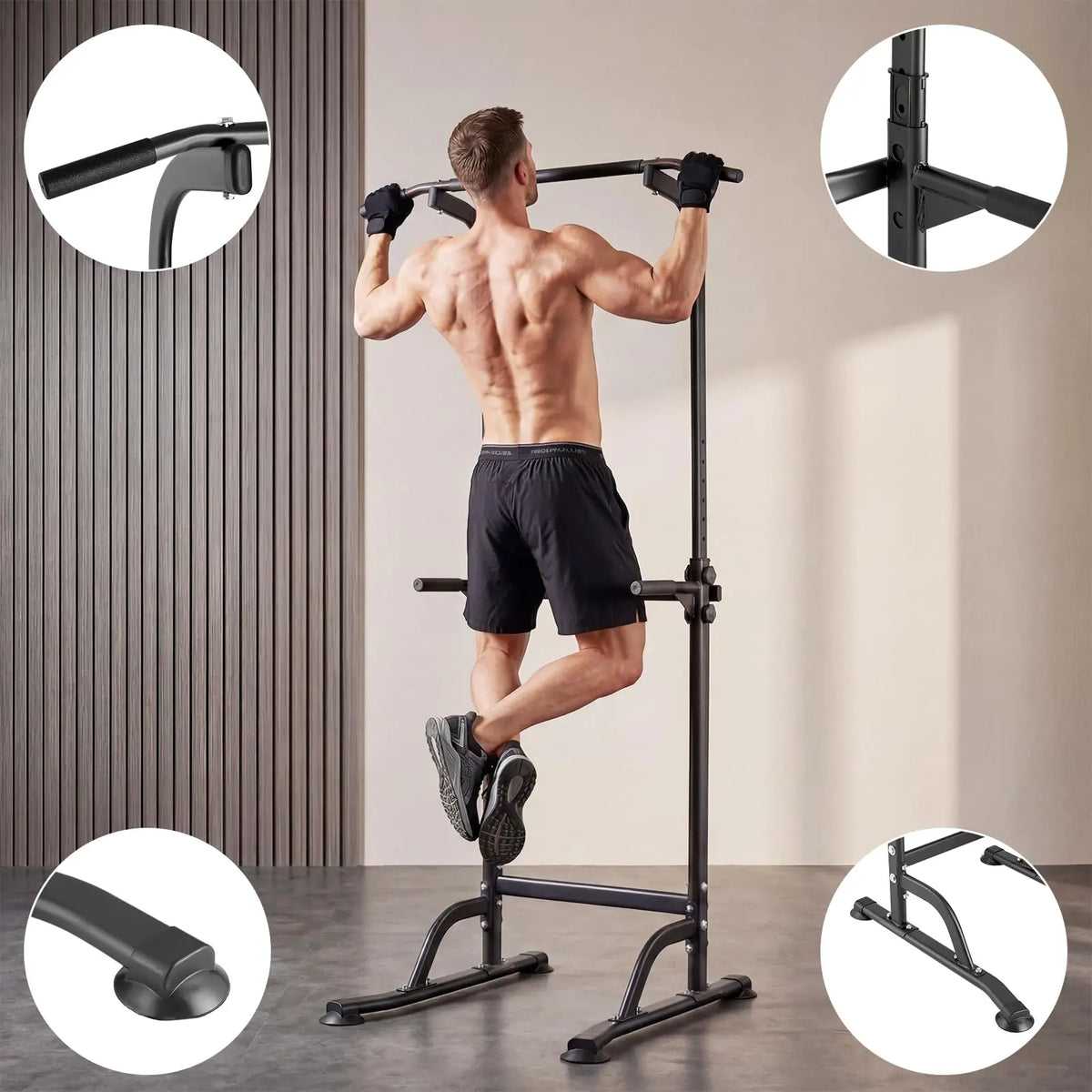 HiMISS Power Tower Pull Up Dip Station For Strength Training