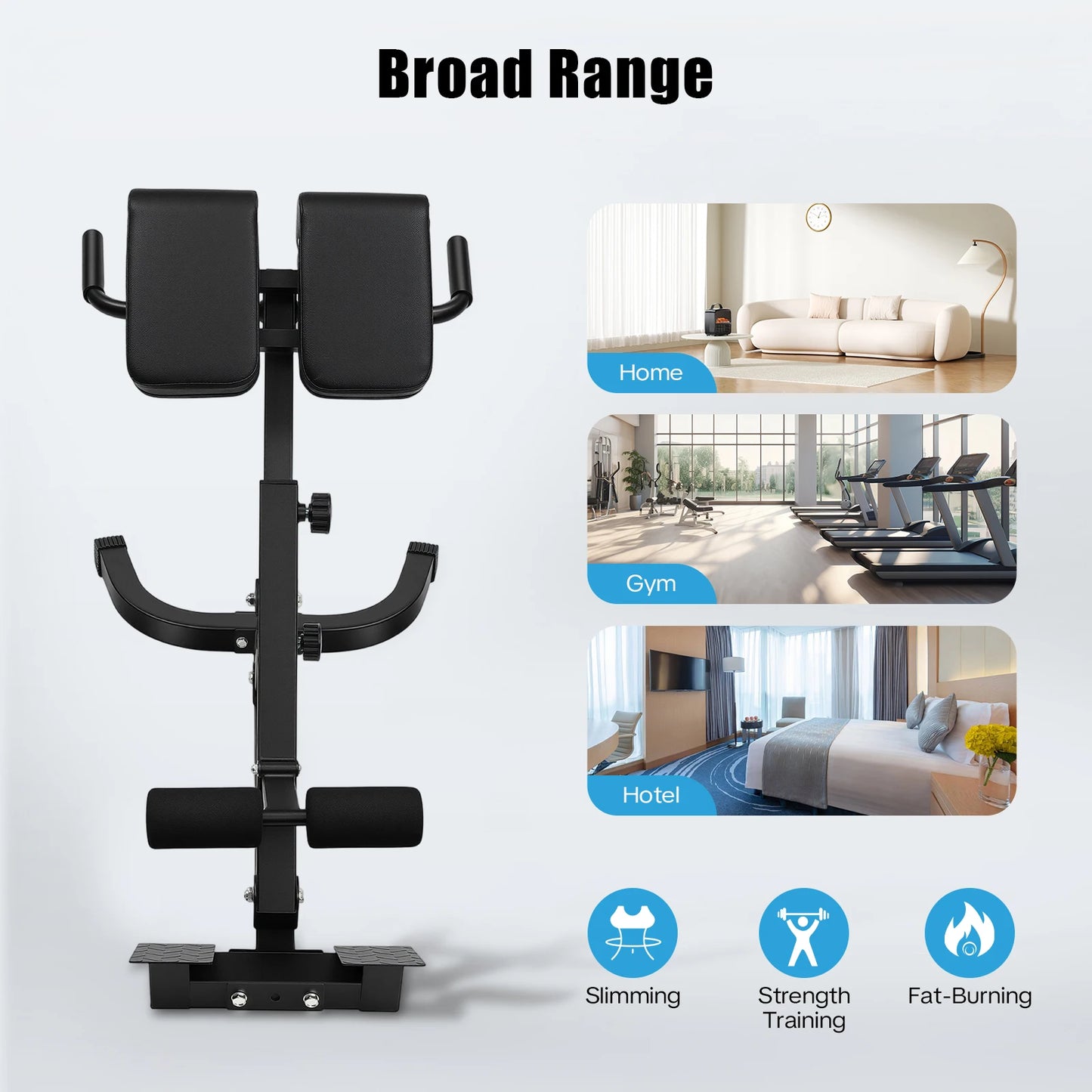 Back Extension Roman Chair With Foldable Steel Frame 5 Angles 150kg Capacity