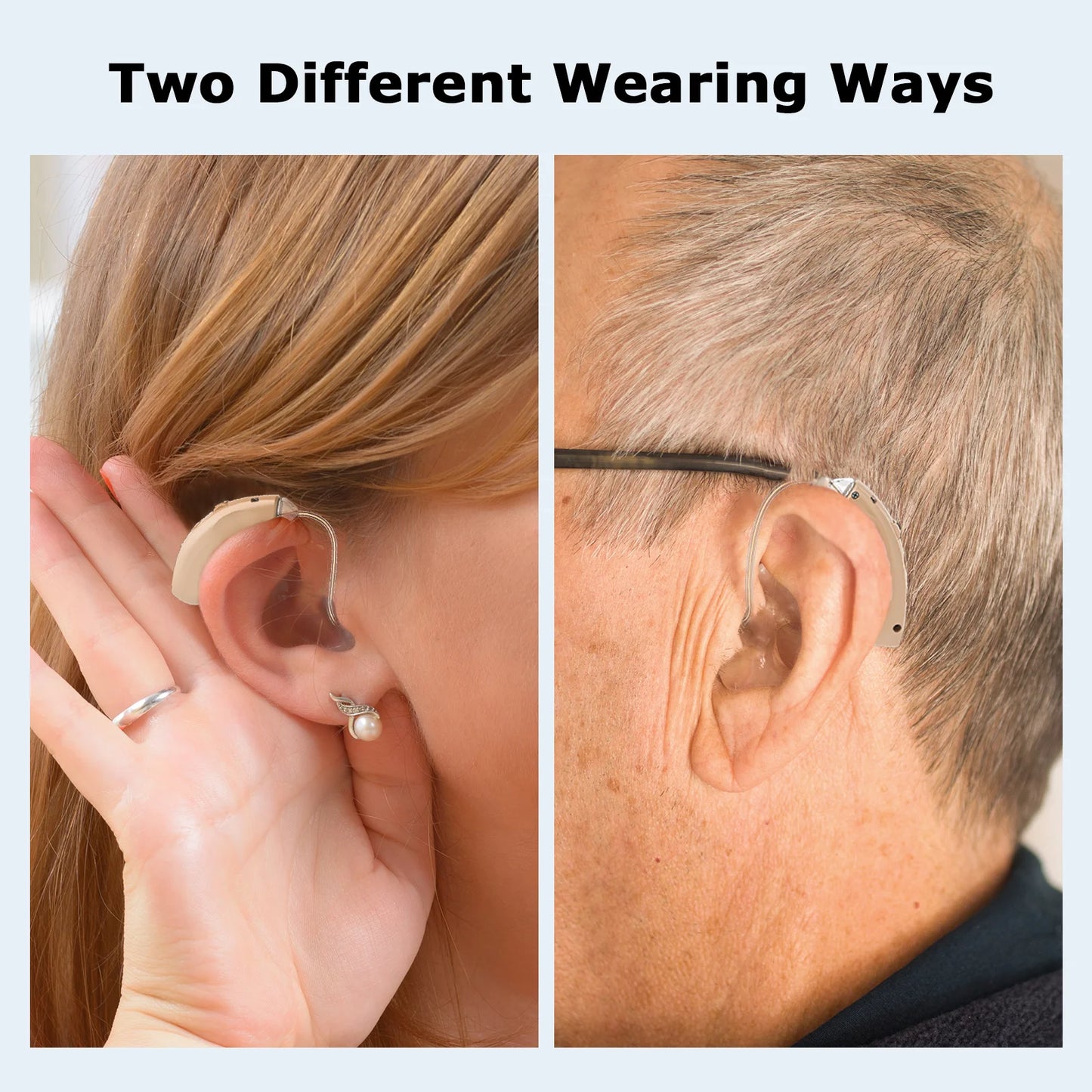 Rechargeable Hearing Aids For The Elderly Behind-The-Ear Invisible Hearing Amplifiers Volume-Adjustable Hearing Aids