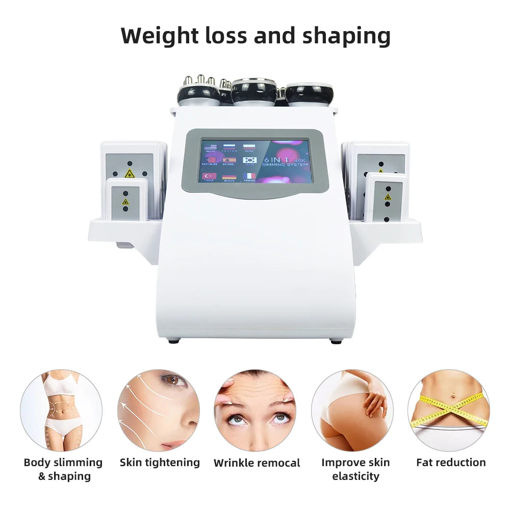 MISSHEART 6 In 1 40K Ultrasonic Cavitation Machine For Body Sculpting