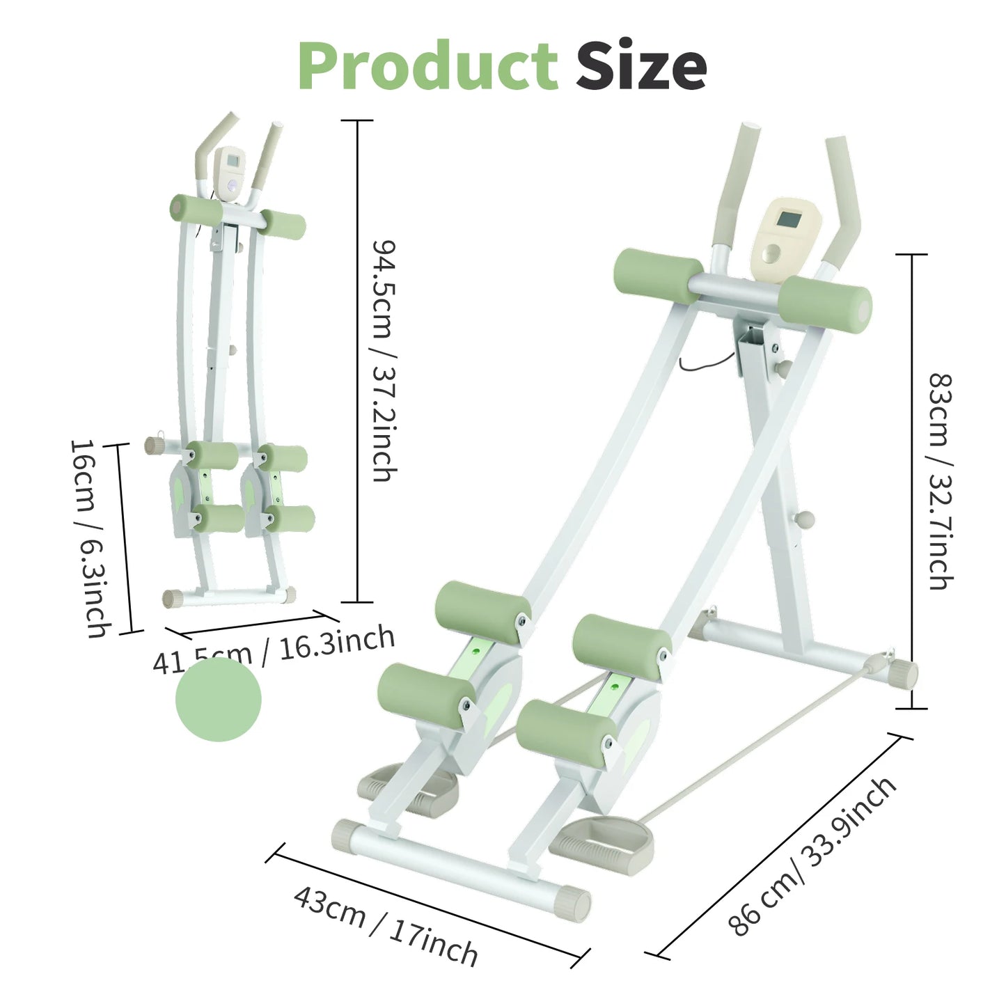 Abdominal Curling Exercise Machine Adjustable Dual Track Core Trainer Foldable