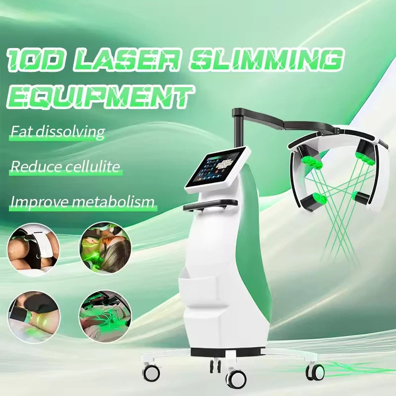 2026 Newest 10D Emerald Laser Painless 532nm green and red light Fat Weight Loss Body Shaping Slimming