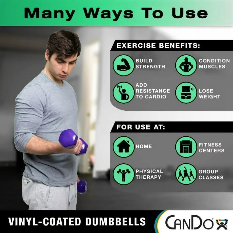 Vinyl Coated Cast Iron Dumbbell for Strength Training Upper Body Workouts