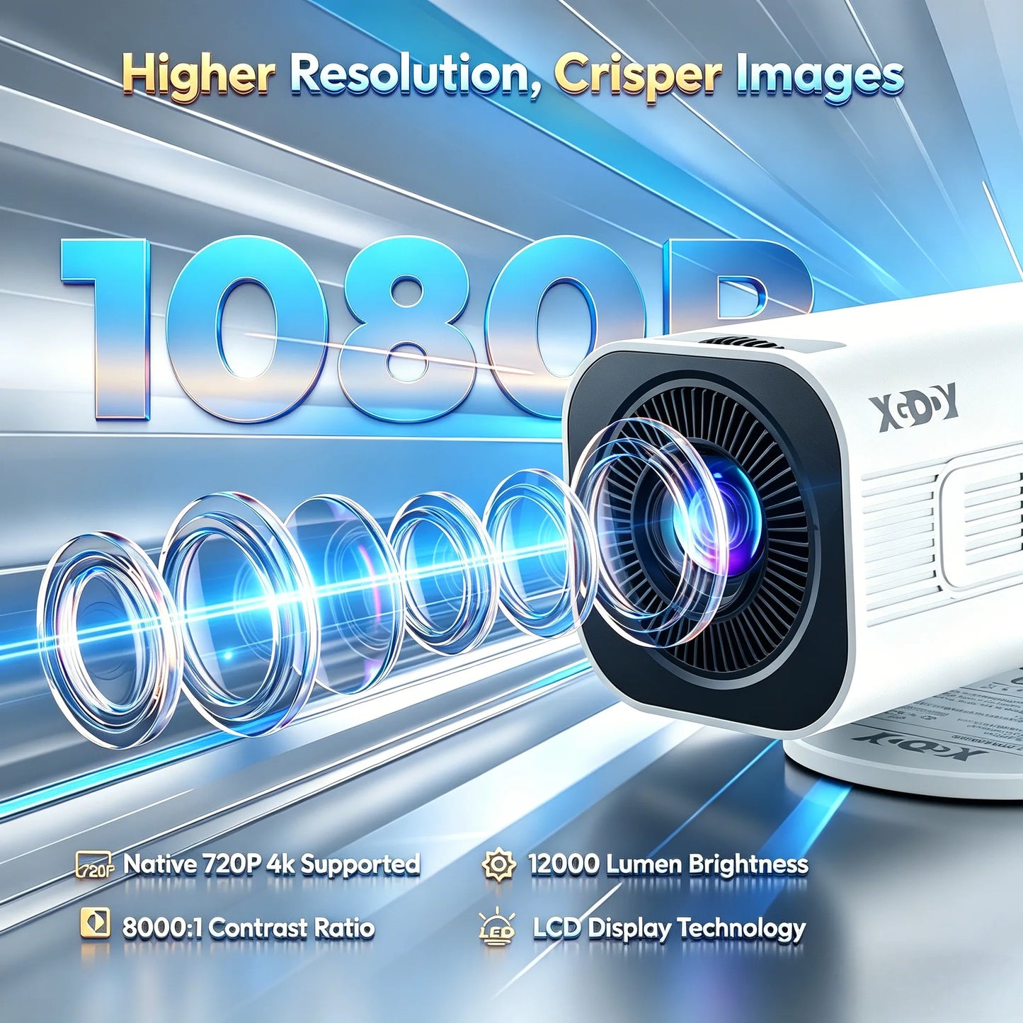 XGODY Portable Gimbal 3 Pro Projector