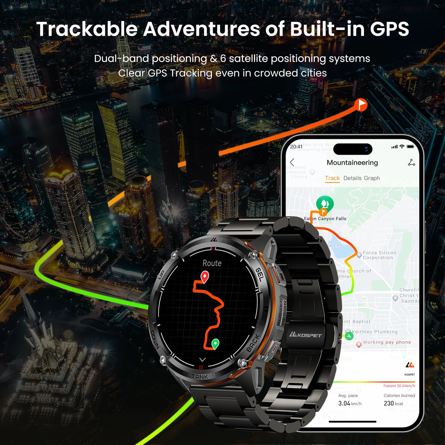 KOSPET Tank T3 Ultra 2 GPS Smartwatch IP69K Waterproof AMOLED