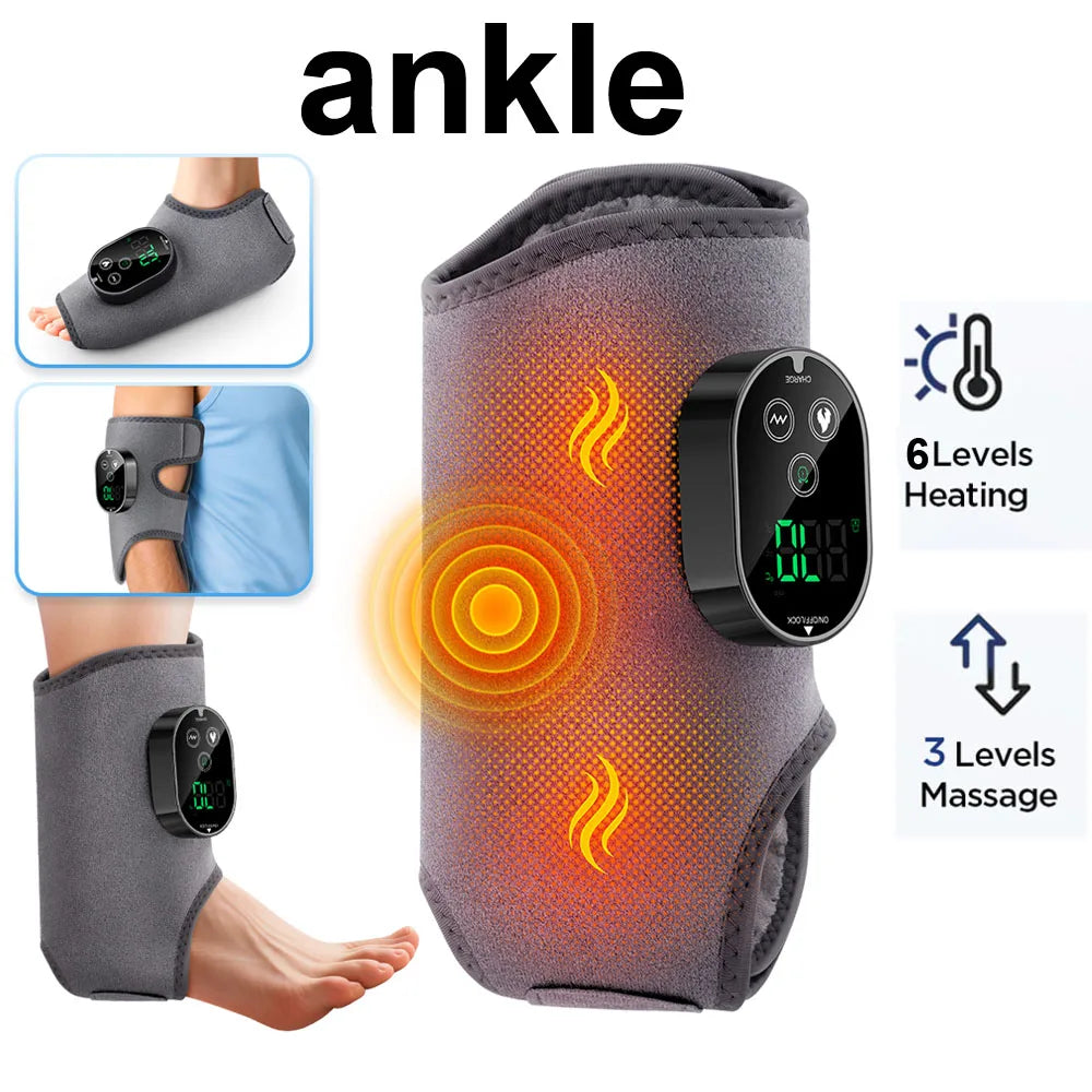 Heating Ankle Massage Belt Electric Hot Compress Vibration Massage Foot Ankle Guard Band Support Brace