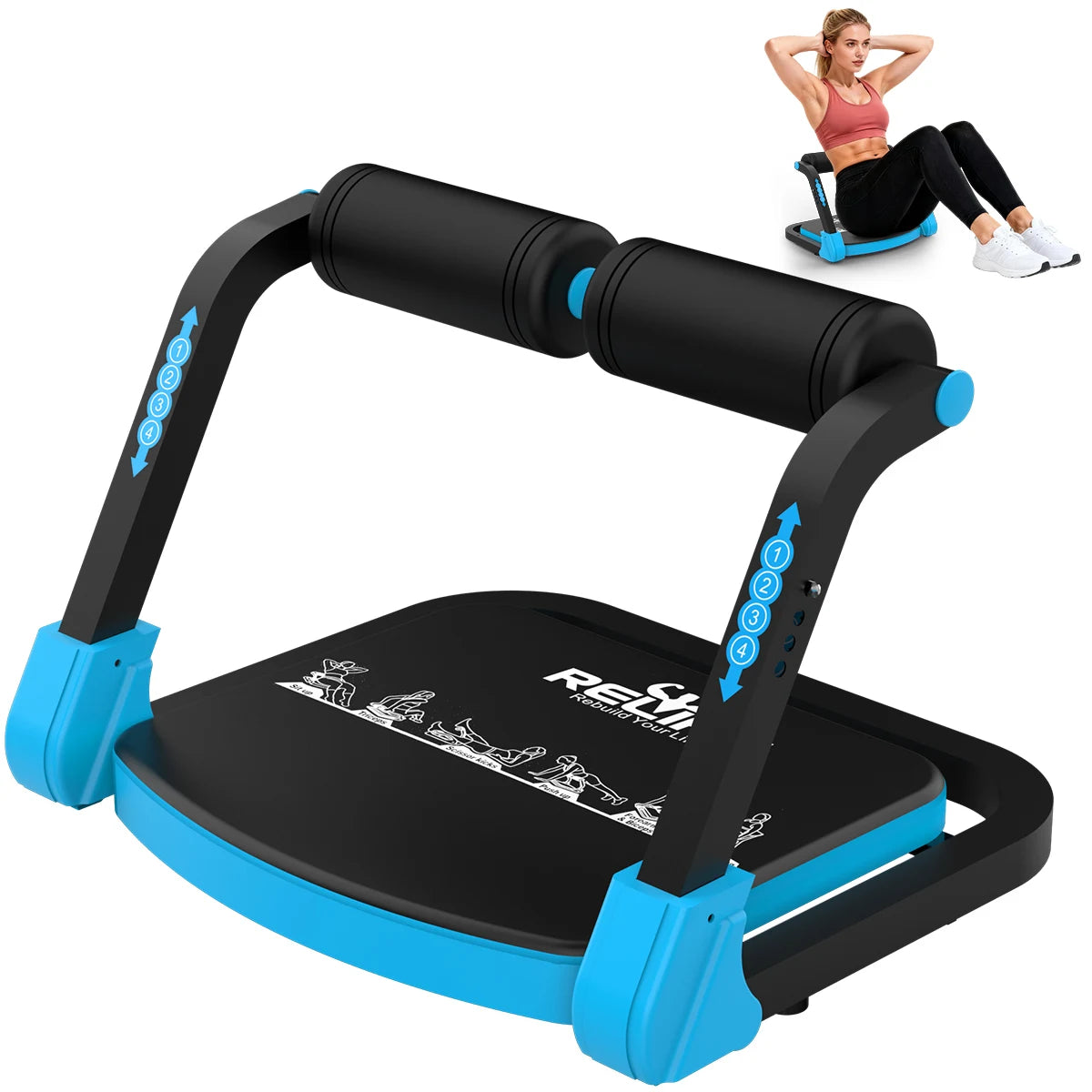 RELIFE Adjustable Core Training Sit Up Machine for Home Fitness