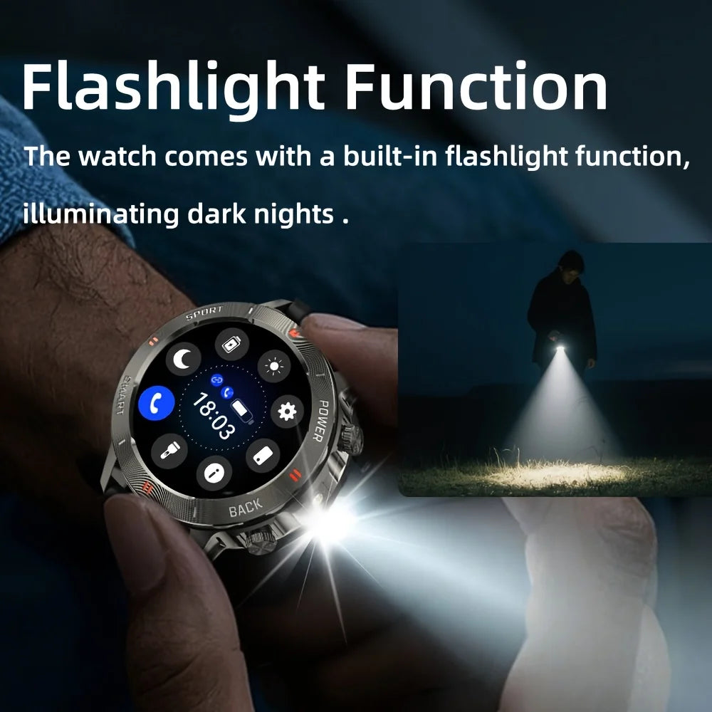 SENBONO 2026 New Smart Watch for Men Bluetooth Call Fitness Tracker LED Flashlight Waterproof Sport Smartwatch for Android iOS