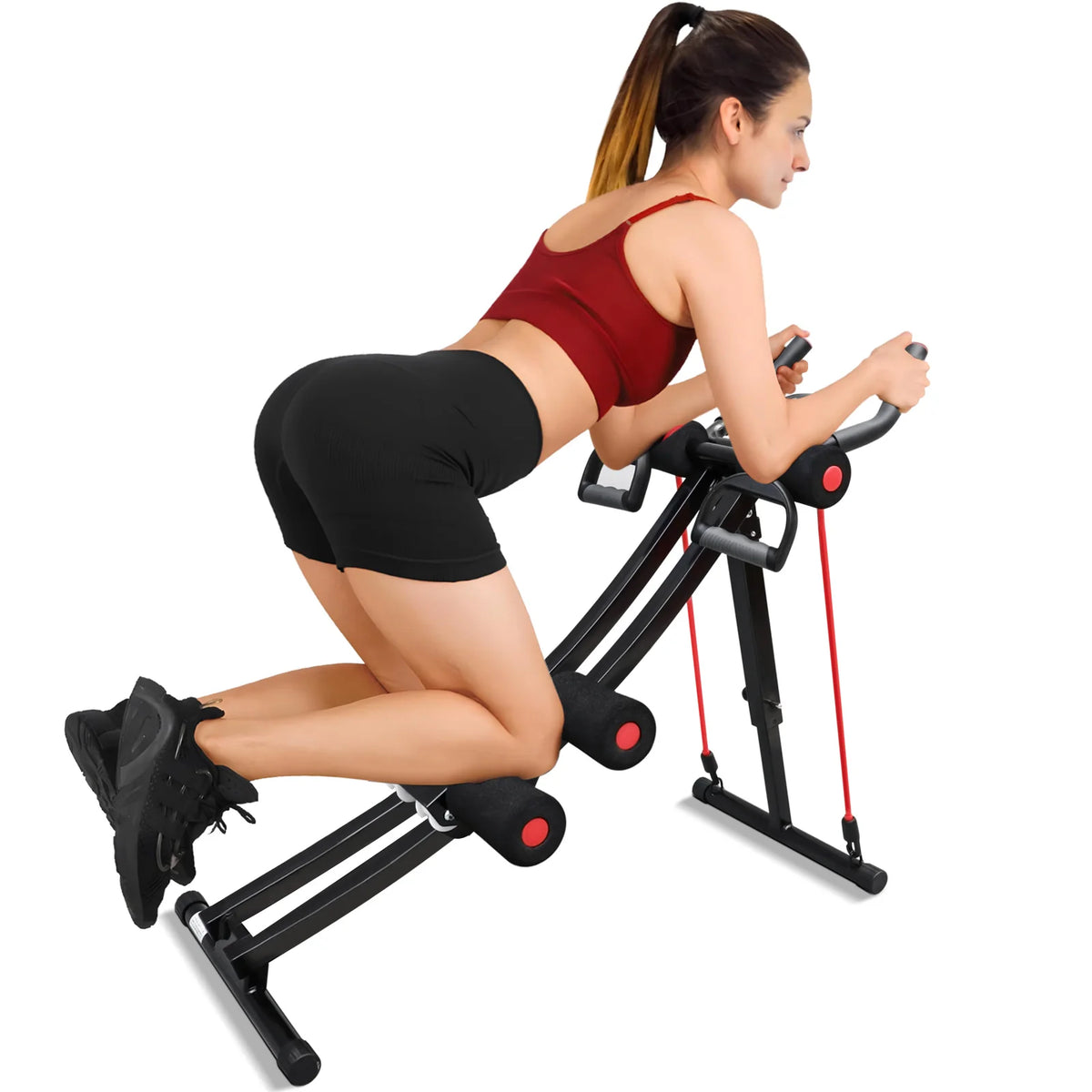 Foldable Adjustable Ab Cruncher Machine for Core Strength Training
