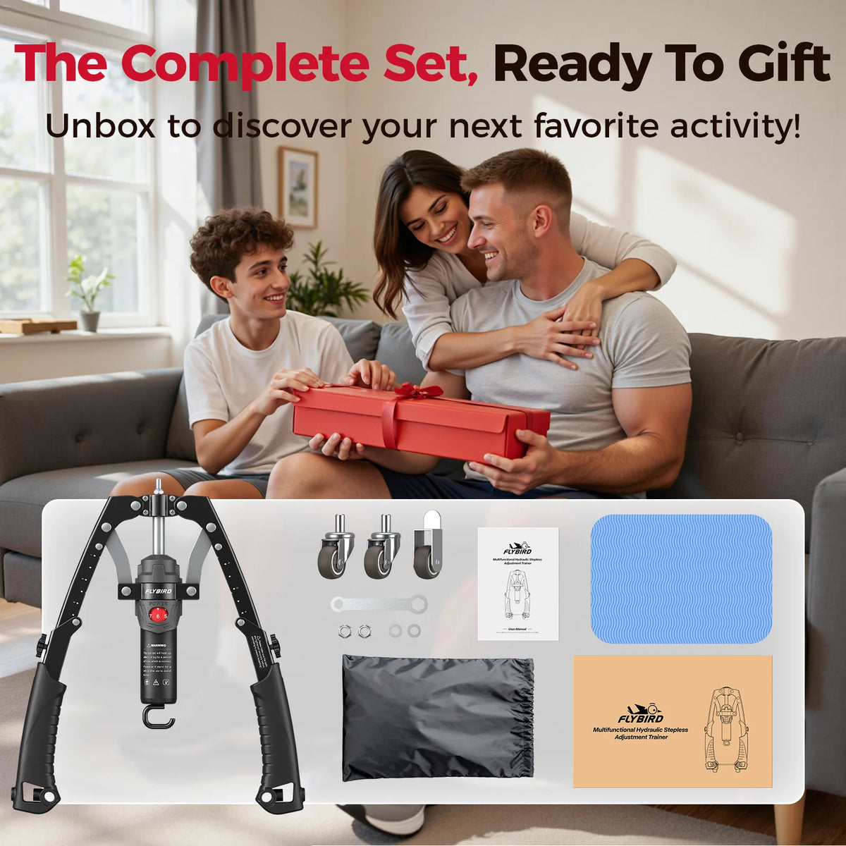FLYBIRD 3-in-1 Twister Arm Trainer with Ab Roller Wheel