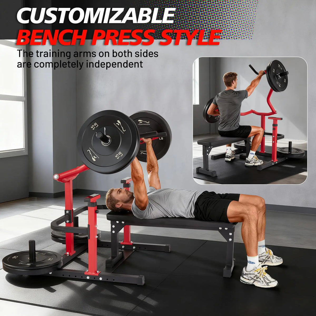 Chest Press Machine With Independent Converging Arms For Strength Training
