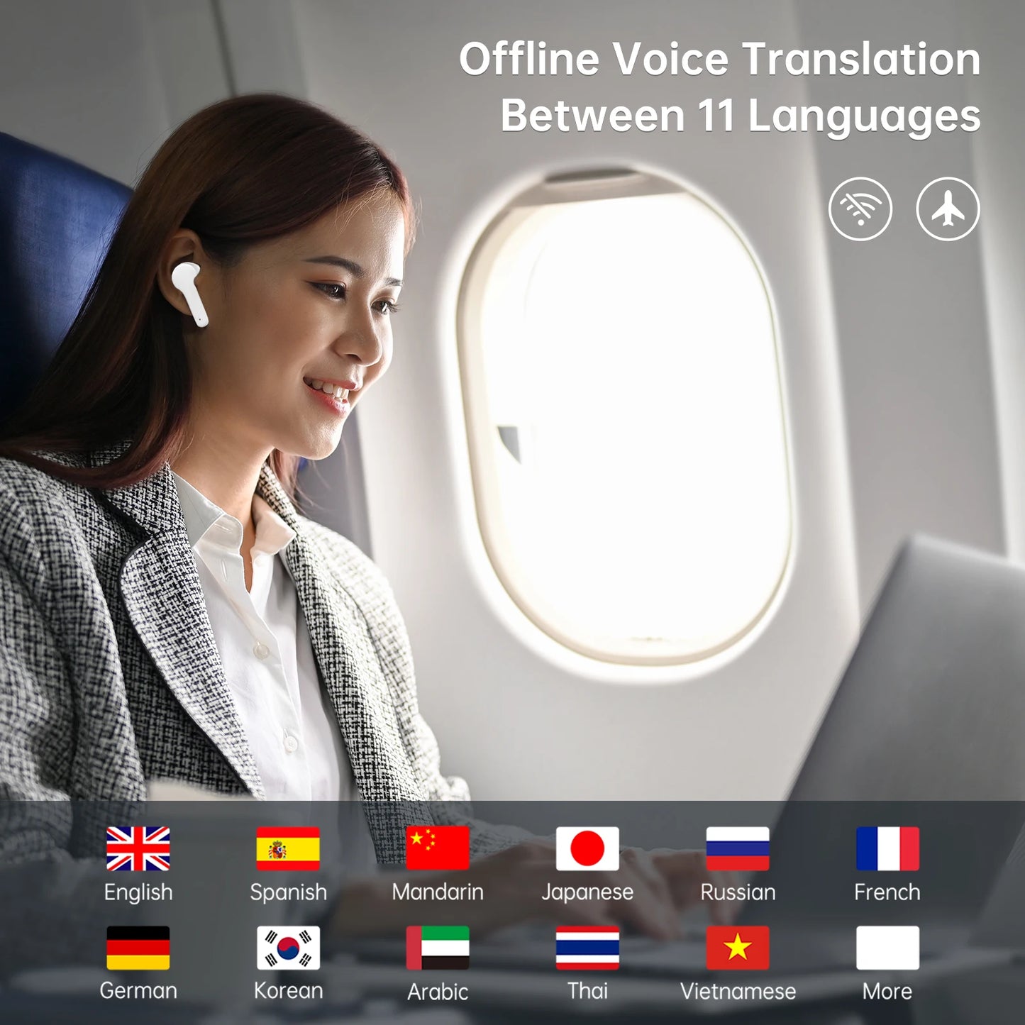 Wooask M6 Translator Earbuds 144 Languages