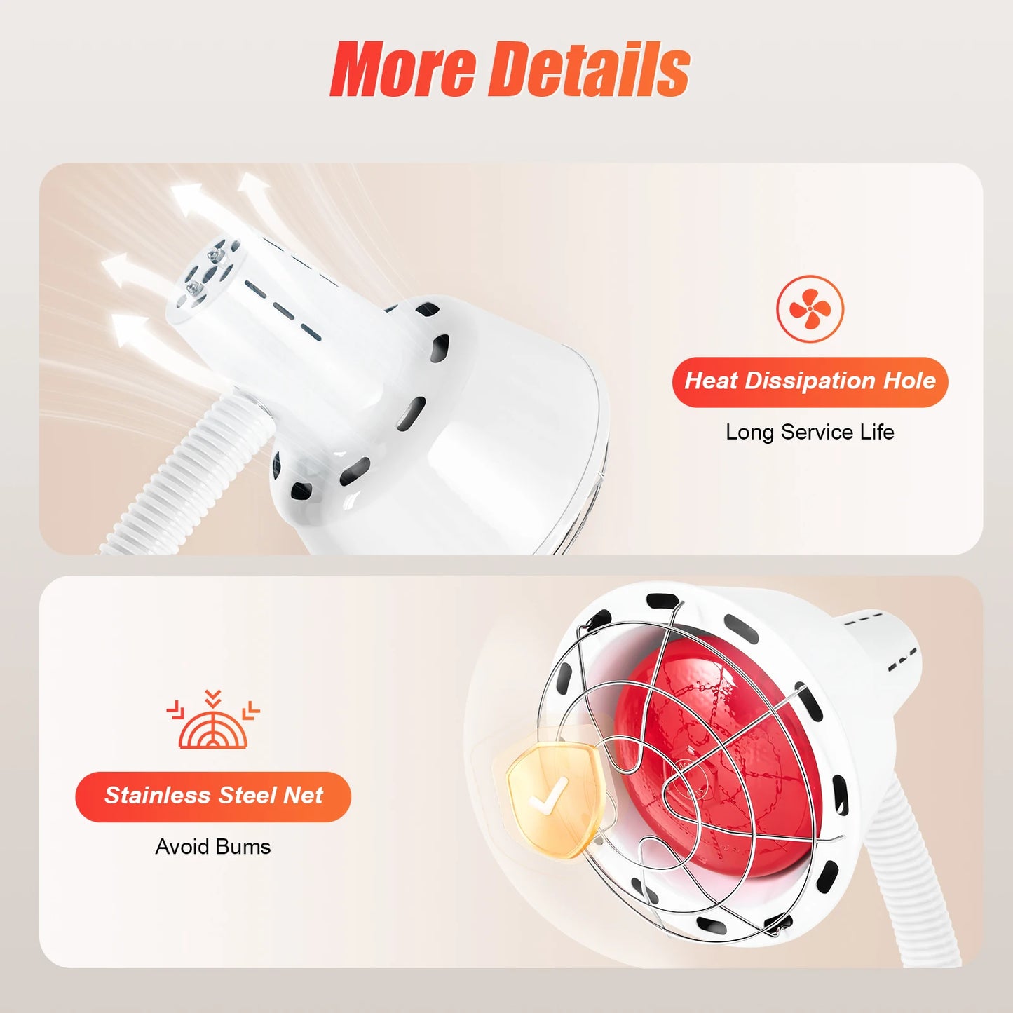 Professional 275W Infrared Heat Lamp For Joint Pain Relief