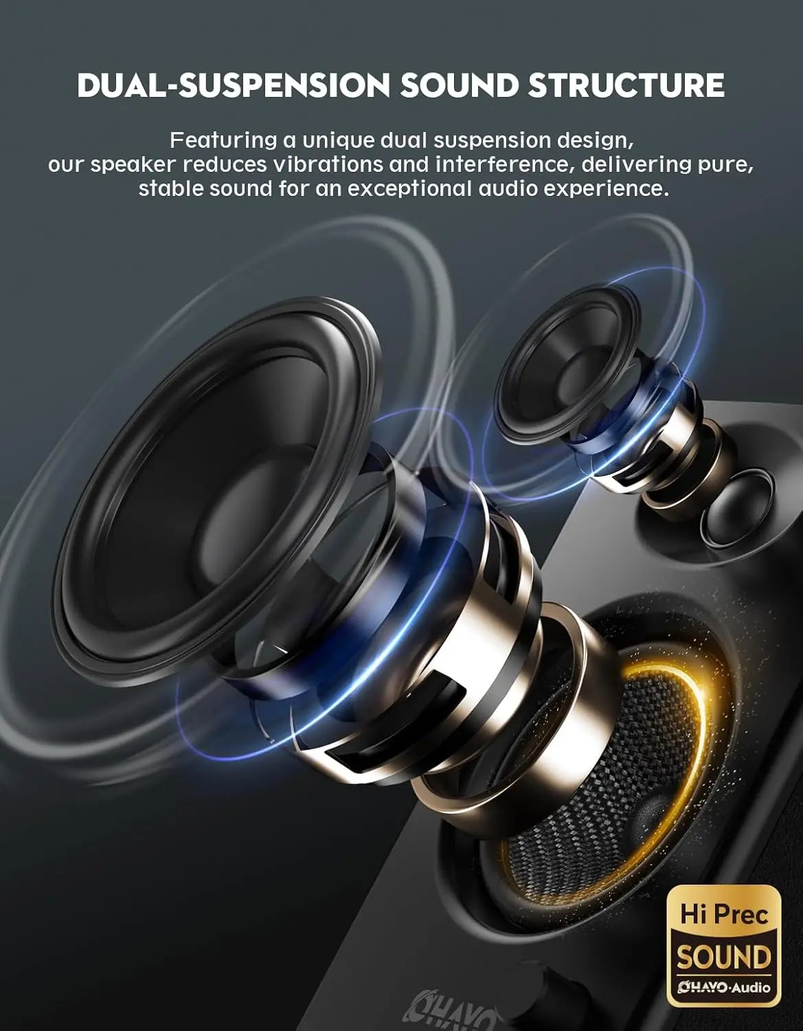 OHAYO Active Bluetooth 5.3 Bookshelf Speakers