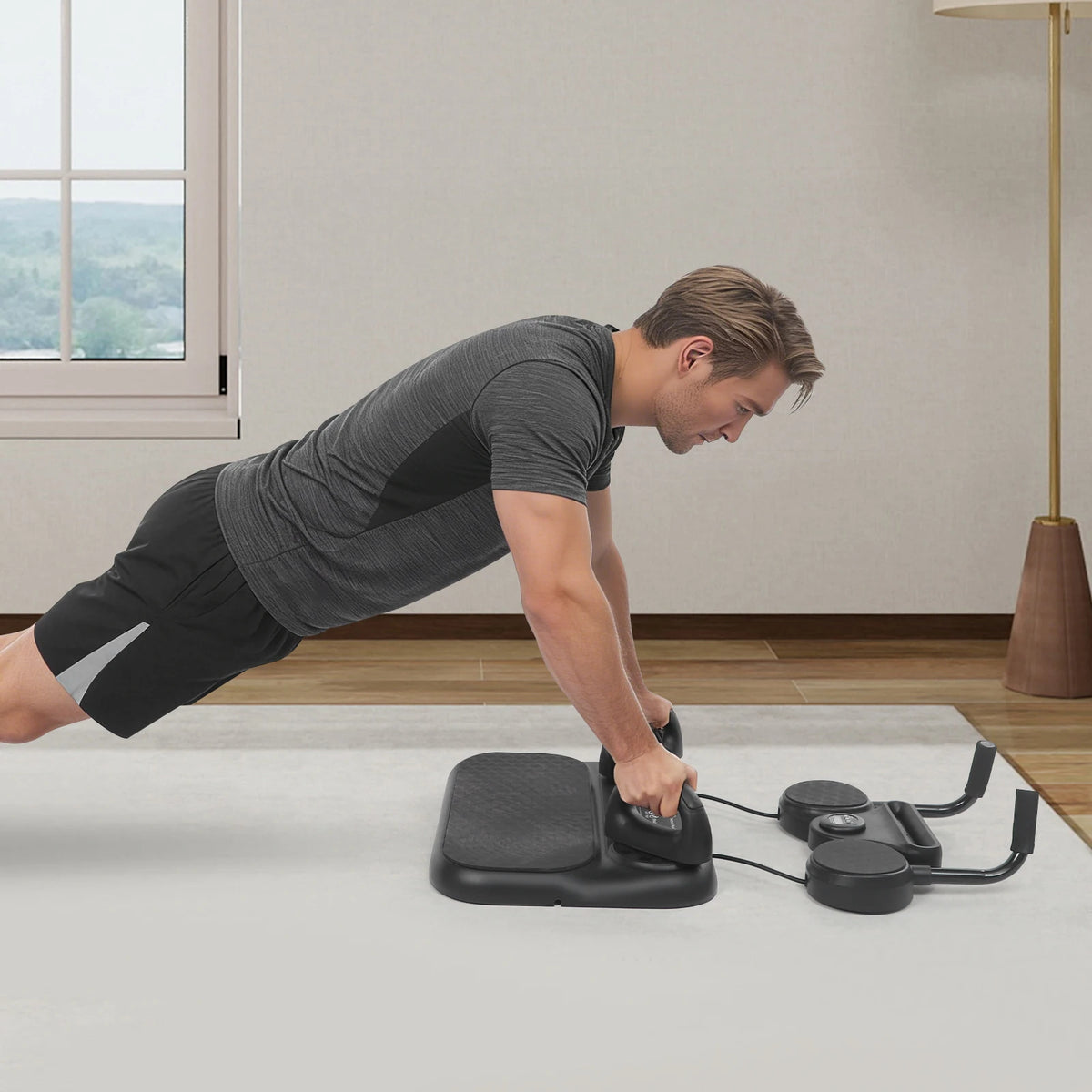 Portable Multifunctional Pilates Reformer Board for Home Strength Training
