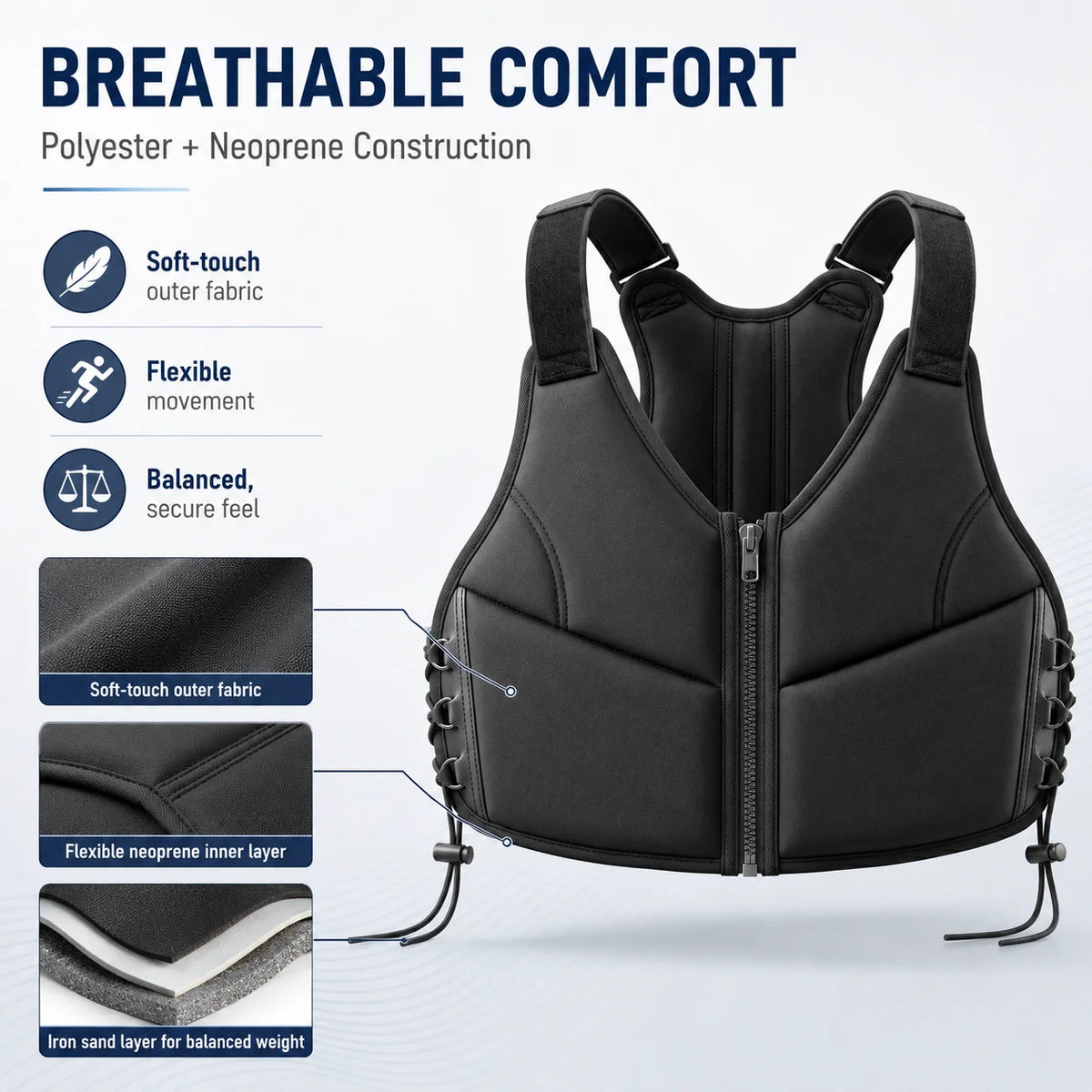 Adjustable Weighted Fitness Vest for Running, Walking, and Strength Training