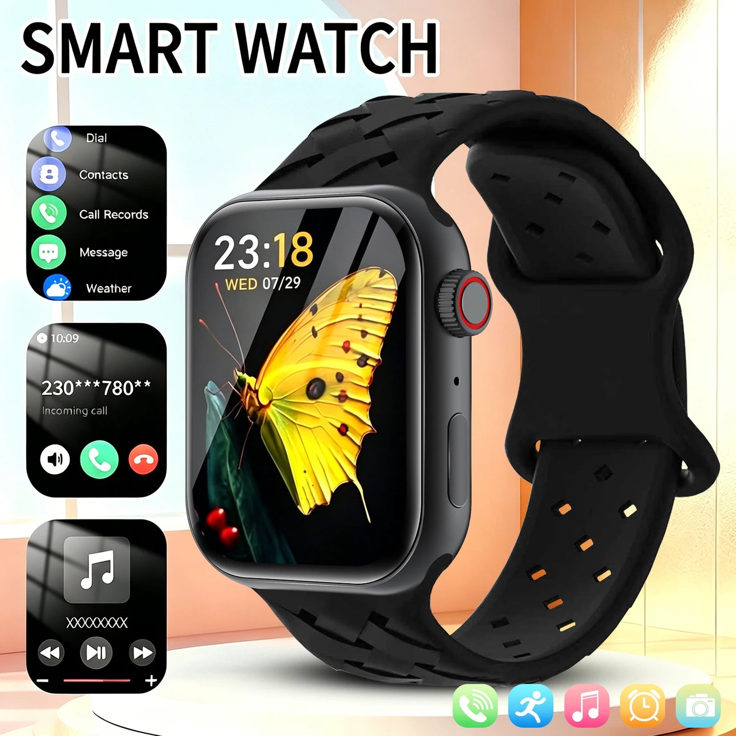 New Smart Watch for Men & Women - Wireless Call Watch,Sedentary Reminder, Calculator, Alarm Clock, Multiple Sports Modes, High Appearance Level Sports Watch, Suitable for Casual Daily Wear,For Android and IPhone