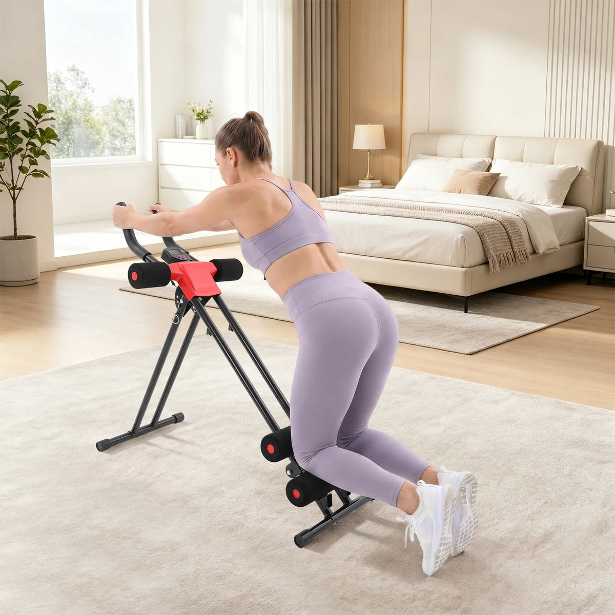 Ab Workout Equipment Adjustable Ab Trainer Machine With LCD Display