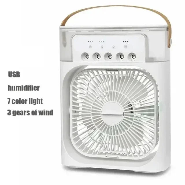 New 3 In 1 Fan AIr Conditioner, Mini Air Cooler, LED Night Light, and Portable Humidifier