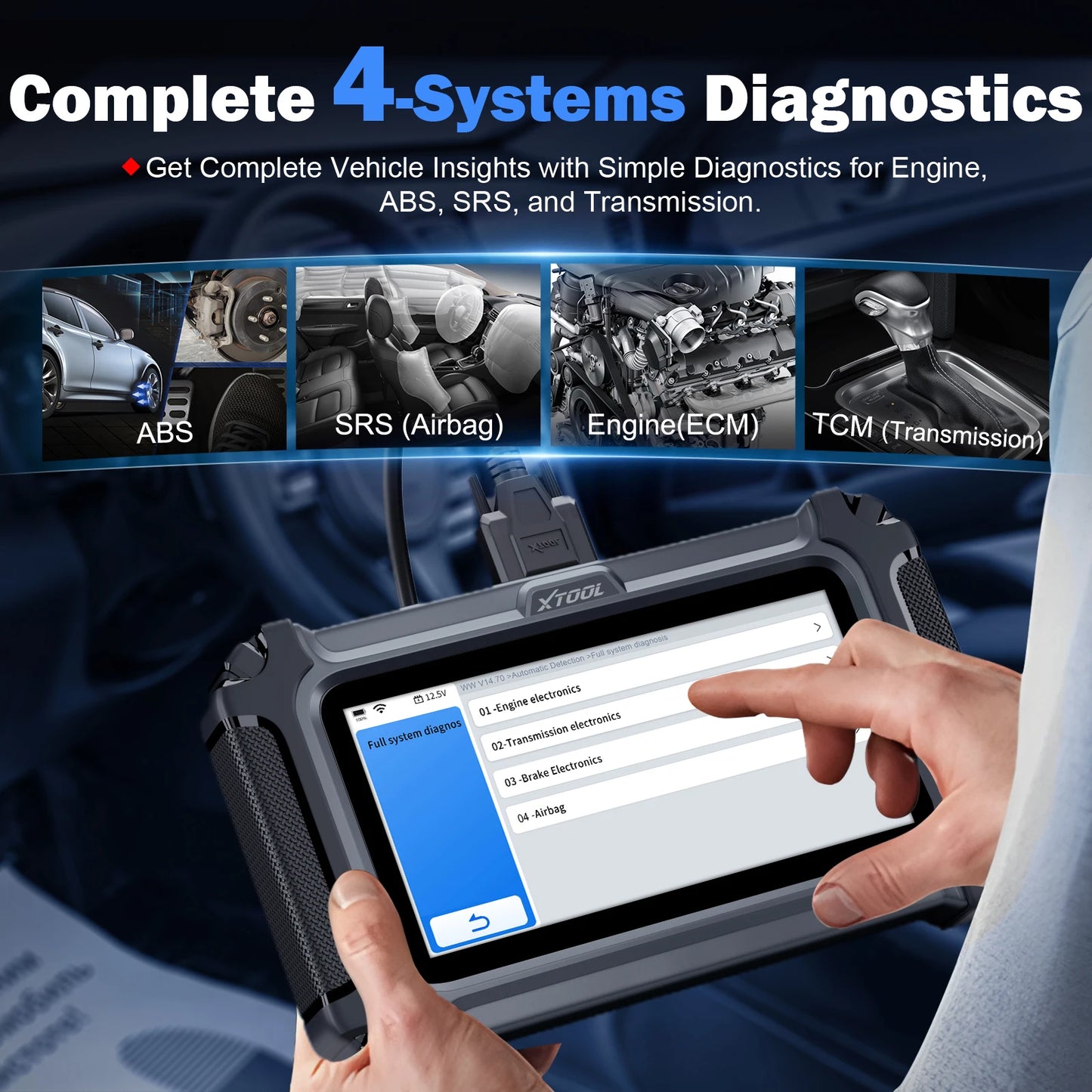 XTOOL D5S Auto Scanner 5 System Gearbox ABS Airbag Engine EPB Car Diagnostic Tools