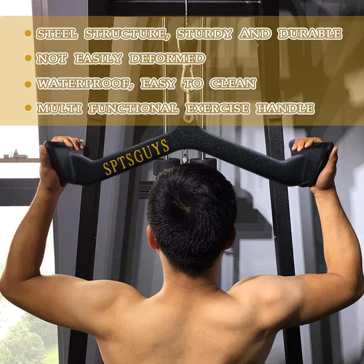MARSAFIT Lat Pulldown Bar Attachment for Cable Machine Strength Training
